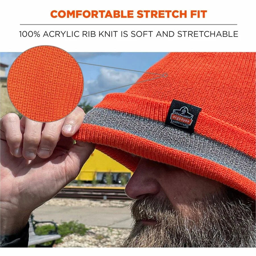 Ergodyne 6803 Reflective Winter Hats - Stay Warm and Visible in Orange - Protective Gear