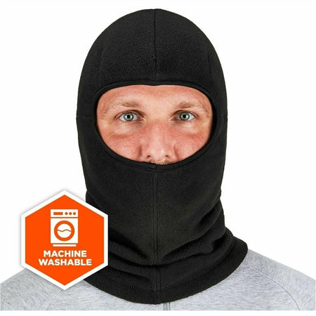 Ergodyne 6893Z Balaclava with Zipper: Black Polyester for Bump Cap Insert - Multipurpose Masks
