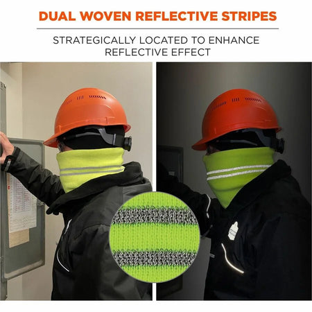 Ergodyne 6961 Reflective Winter Neck Gaiter - Lime Fleece & Acrylic - Protective Gear