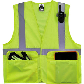 Ergodyne 8220HL Mesh Vest - Small/Medium - Lime - Reflective - 1 Each - Safety Jackets / Vests