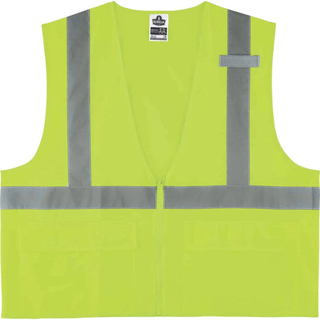 Ergodyne 8225Z Type R Class 2 Solid Vest - Lime - Large/Extra Large - Safety Jackets / Vests