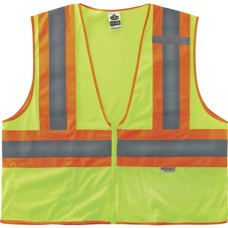 Ergodyne 8230Z Type R Class 2 Two-Tone Vest - Large/Extra Large - Lime - Reflective - 1 Each - Safety Jackets / Vests