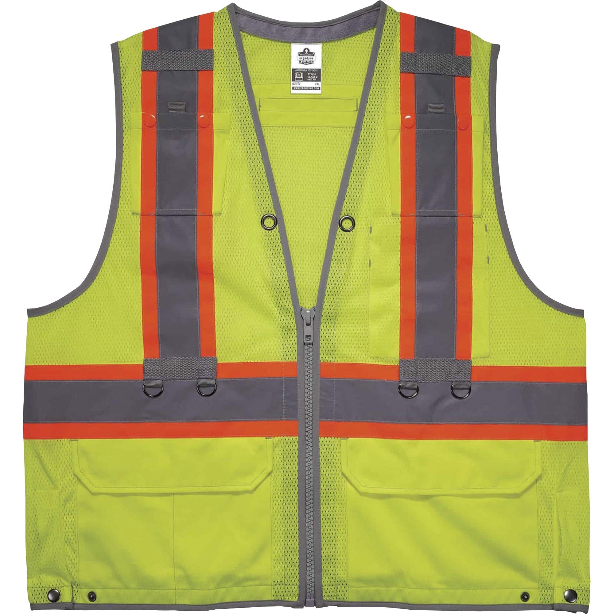 Ergodyne 8231TV Hi-Vis Tool Tethering Safety Vest - Type R Class 2 - 2000