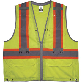 Ergodyne 8231TV Hi-Vis Tool Tethering Safety Vest - Type R Class 2 - Construction Utility Oil Gas Telecom Power