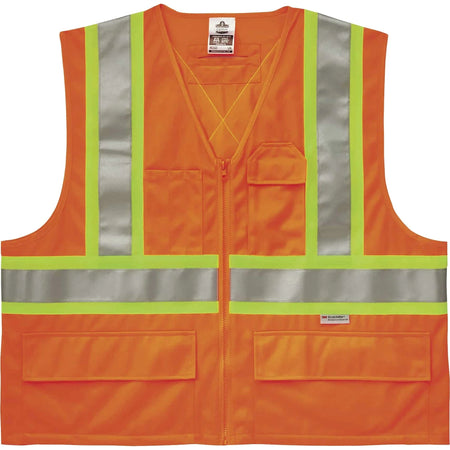 Ergodyne 8235ZX X-Back Vest - Class 2 Orange - Large/Extra Large - Safety Jackets / Vests