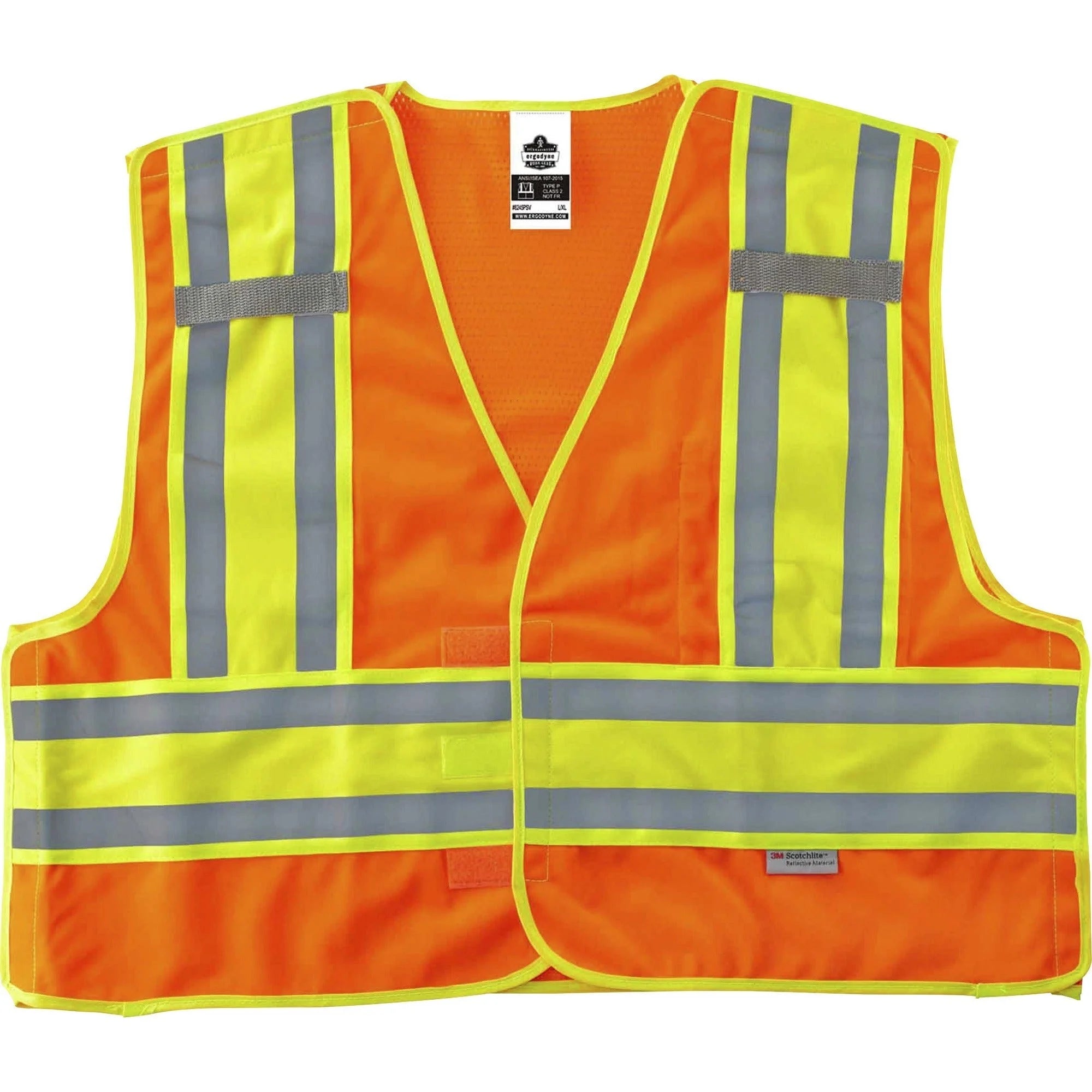 Ergodyne 8245PSV Type P Class 2 Safety Vest - Large/Extra Large - Orange - Reflective & Pocket - Jackets / Vests