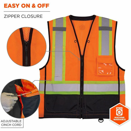 Ergodyne 8251HDZ-BK 2-Tone Hi-Vis Safety Vests - Alternate-Image2