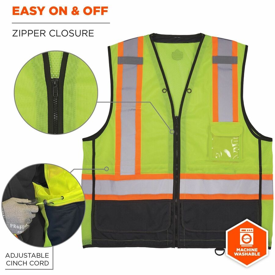Ergodyne 8251HDZ-BK 2-Tone Hi-Vis Safety Vests - Alternate-Image2