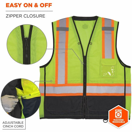 Ergodyne 8251HDZ-BK 2-Tone Hi-Vis Safety Vests - Alternate-Image2