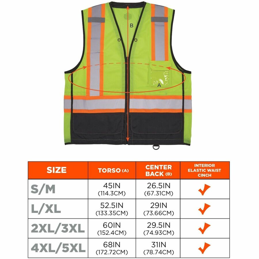 Ergodyne 8251HDZ-BK 2-Tone Hi-Vis Safety Vests - Alternate-Image6