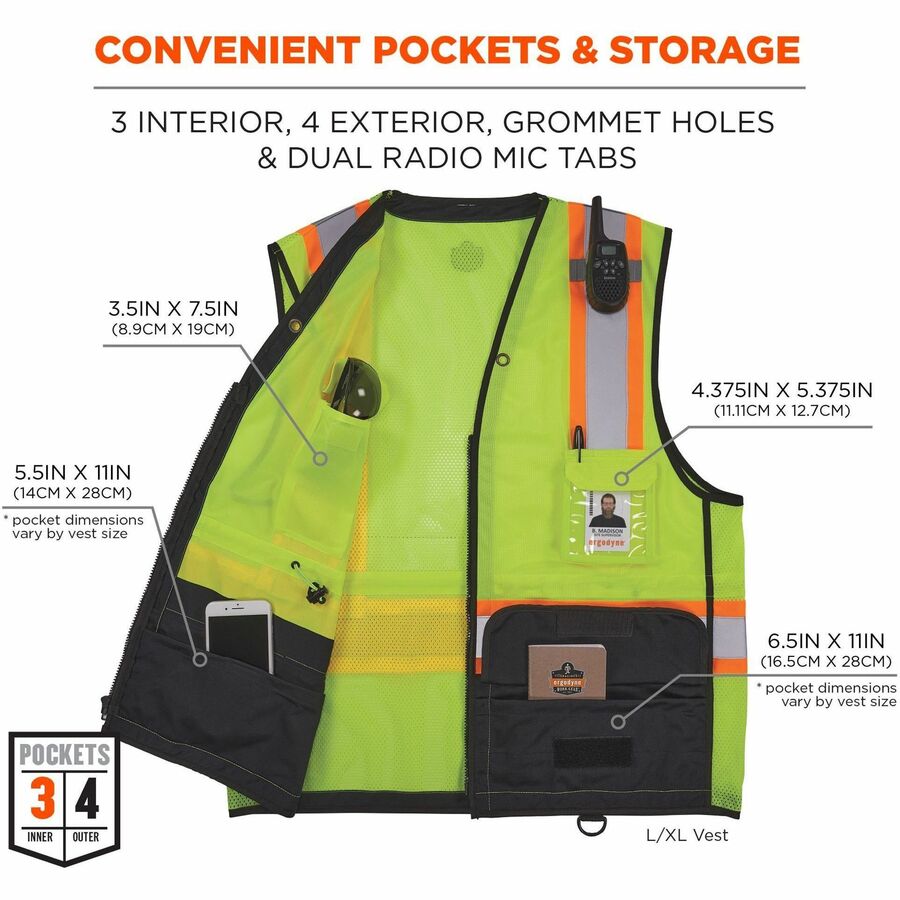 Ergodyne 8251HDZ-BK 2-Tone Hi-Vis Safety Vests - Alternate-Image5