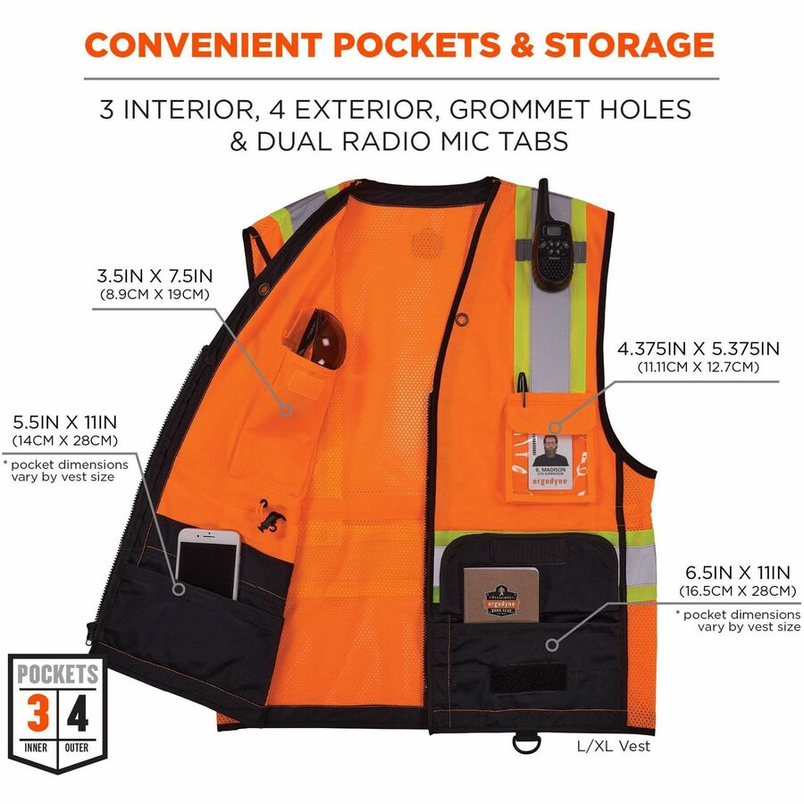 Ergodyne 8251HDZ-BK 2-Tone Hi-Vis Safety Vests - Alternate-Image5