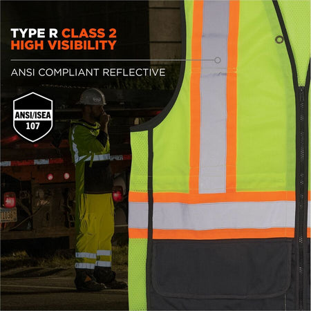 Ergodyne 8251HDZ-BK 2-Tone Hi-Vis Safety Vests - Alternate-Image1