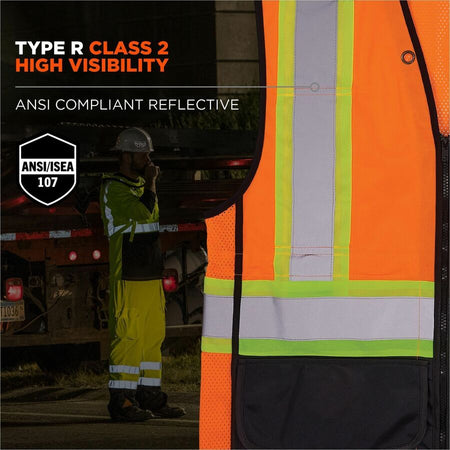 Ergodyne 8251HDZ-BK 2-Tone Hi-Vis Safety Vests - Alternate-Image1