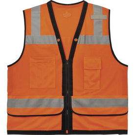 Ergodyne 8253HDZ Type R Class 2 Mesh Surveyors Vest - Small/Medium - Orange - Safety Jackets / Vests