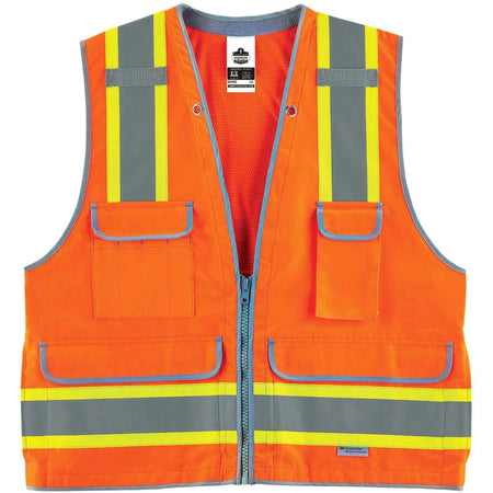 Ergodyne 8254HDZ Surveyors Vest - Small/Medium - Heavy-Duty - Orange - Safety Jackets / Vests