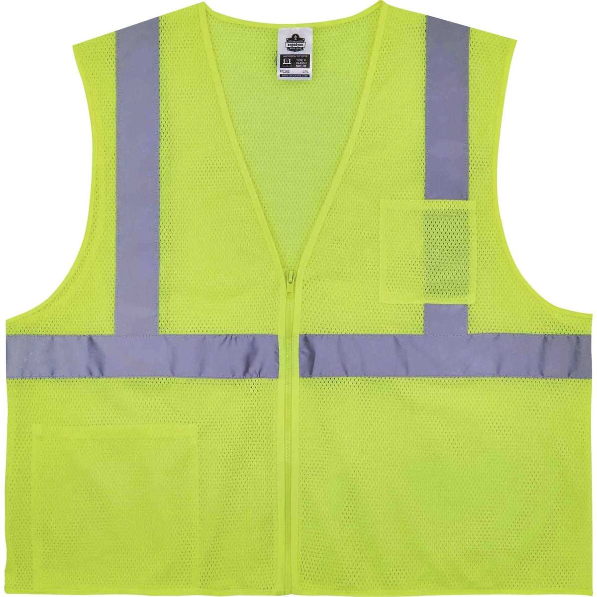 Ergodyne 8256Z Hi-Vis Class 2 Vest: Accessories for Small/Medium - Lime - Safety Jackets / Vests