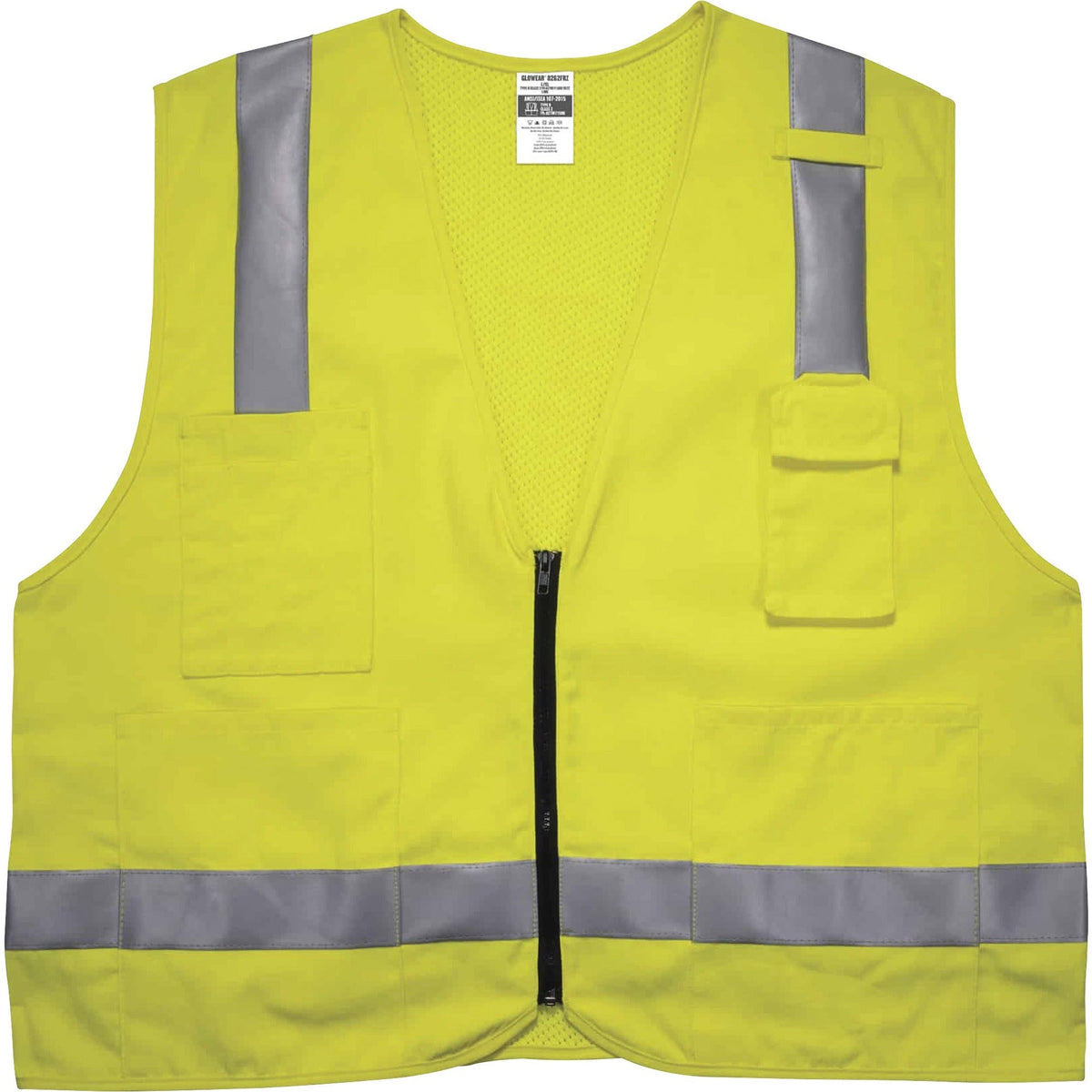 Ergodyne 8262FRZ Hi-Vis Flame-resistant Surveyor Vest - Class 2, NFPA 70E, Mesh - 2000