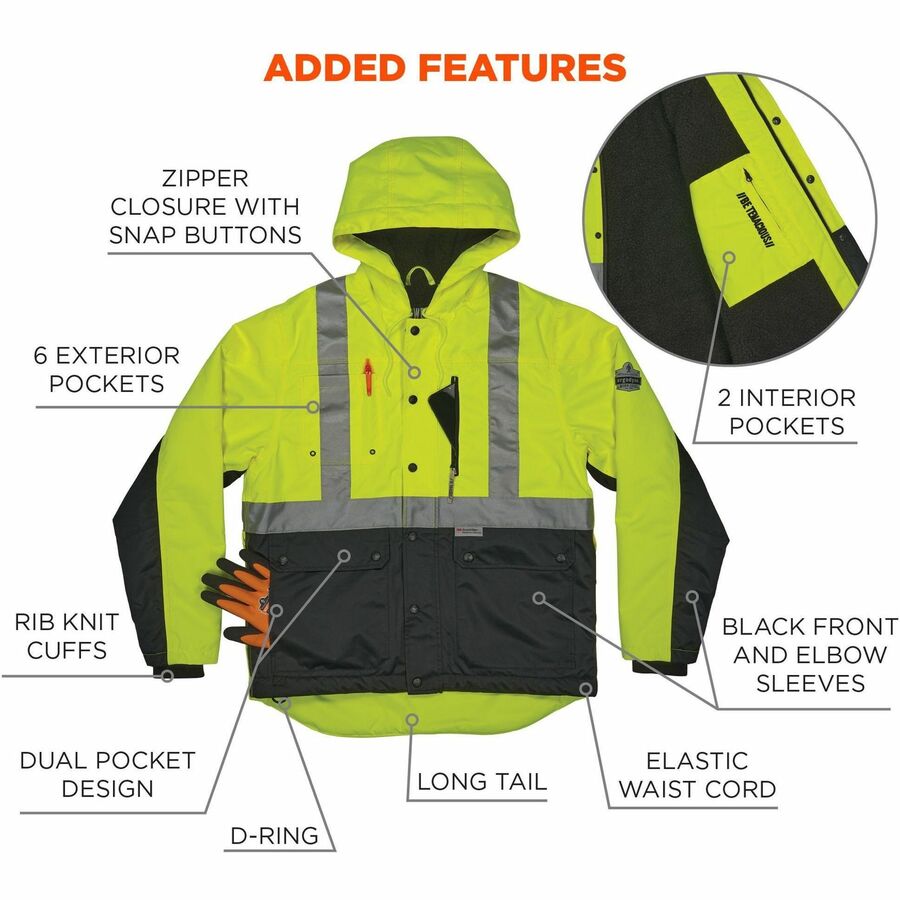 Ergodyne 8275 Heavy-Duty Hi-Vis Jackets - Alternate-Image6
