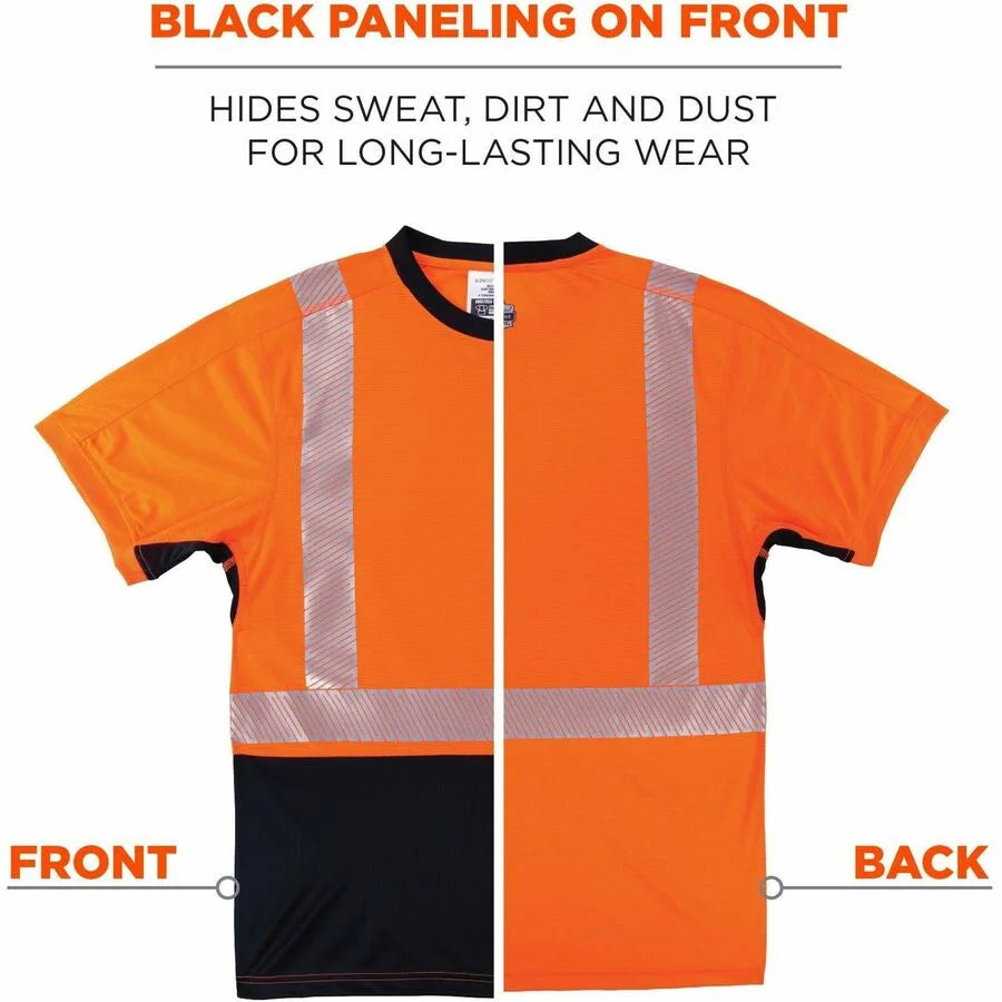 Ergodyne 8283BK Hi-Vis T-Shirt - 4XL Polyester - Black/Orange - Protective Gear
