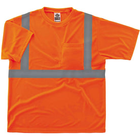 Ergodyne 8289 Type R Class 2 T-Shirt - 4XL Size - Orange Polyester Fabric - Safety Jackets / Vests