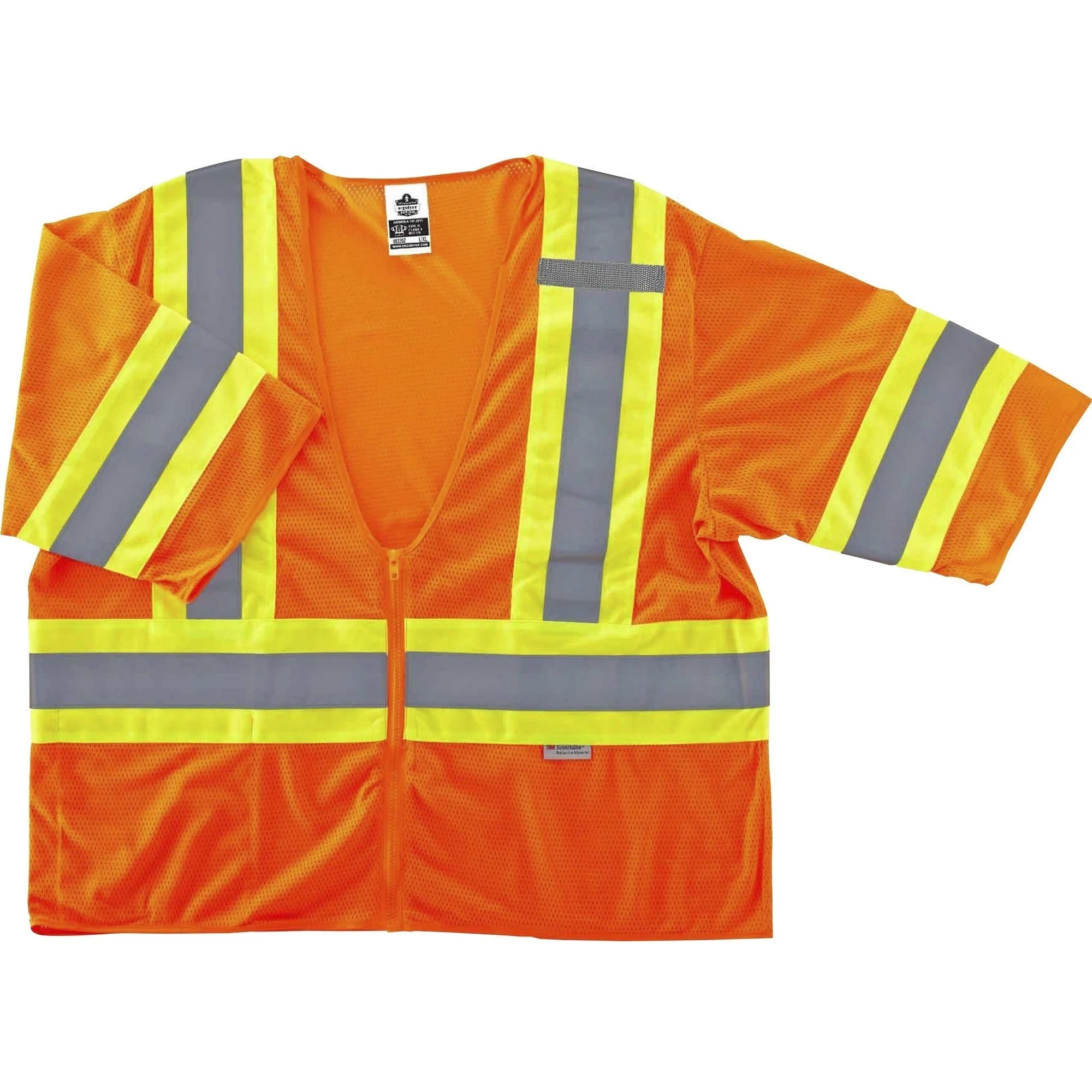 Ergodyne 8330Z Class 3 Two-Tone Vest - Small/Medium - Orange - Zipper Closure - Safety Jackets / Vests