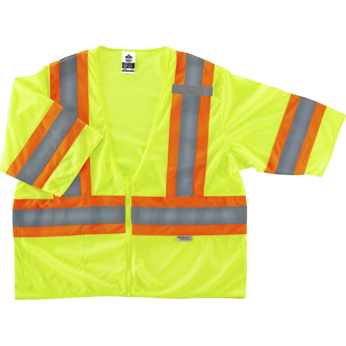 Ergodyne 8330Z Two-Tone Class 3 Vest - Lime - Zipper Closure - Safety Jackets / Vests