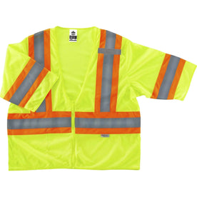 Ergodyne 8330Z Two-Tone Class 3 Vest - Lime - Zipper Closure - Safety Jackets / Vests