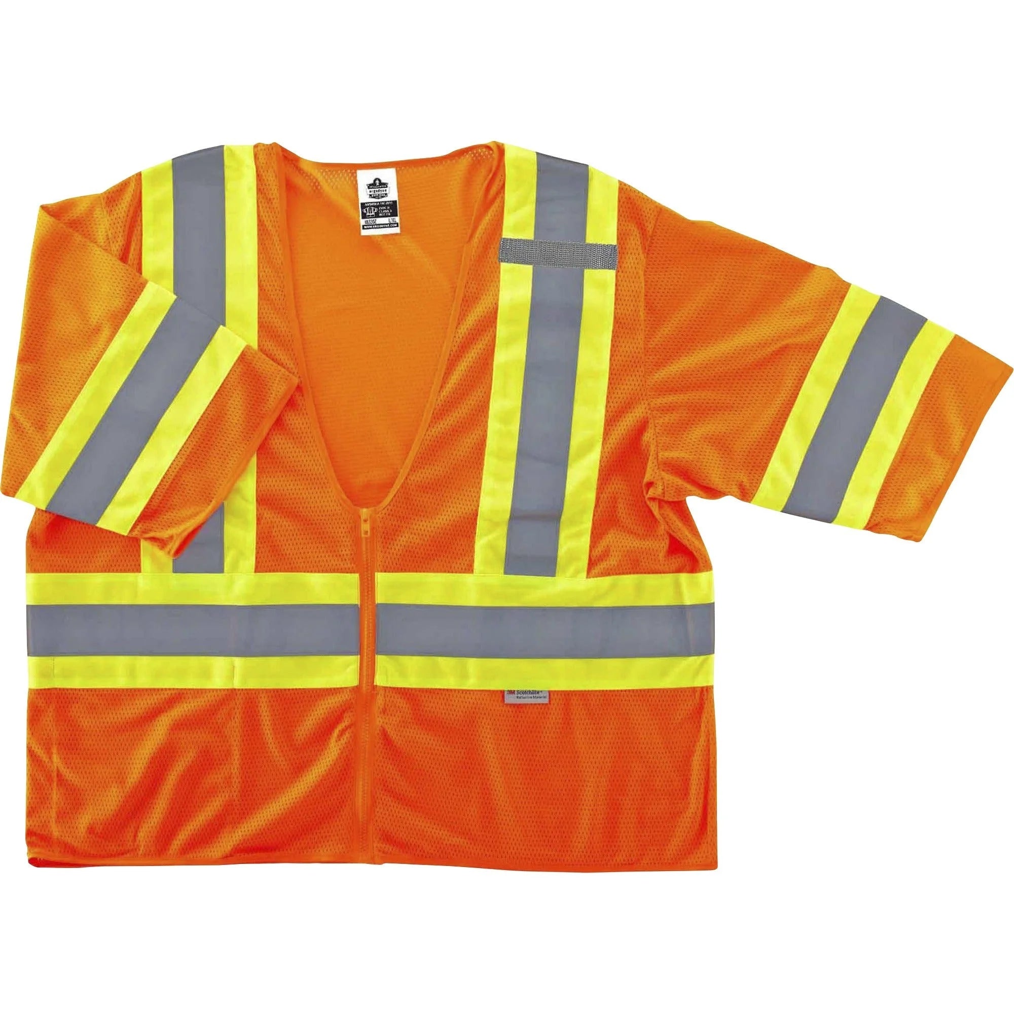 Ergodyne 8330Z Two-Tone Class 3 Vest - Orange - Zipper Closure - Safety Jackets / Vests