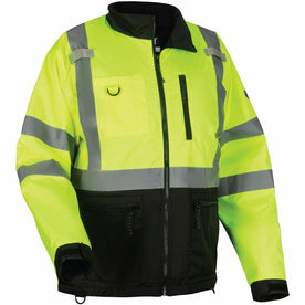 Ergodyne 8351 Hi-Vis Windbreaker Jacket - Medium Size - Lime & Fleece - Safety Jackets / Vests