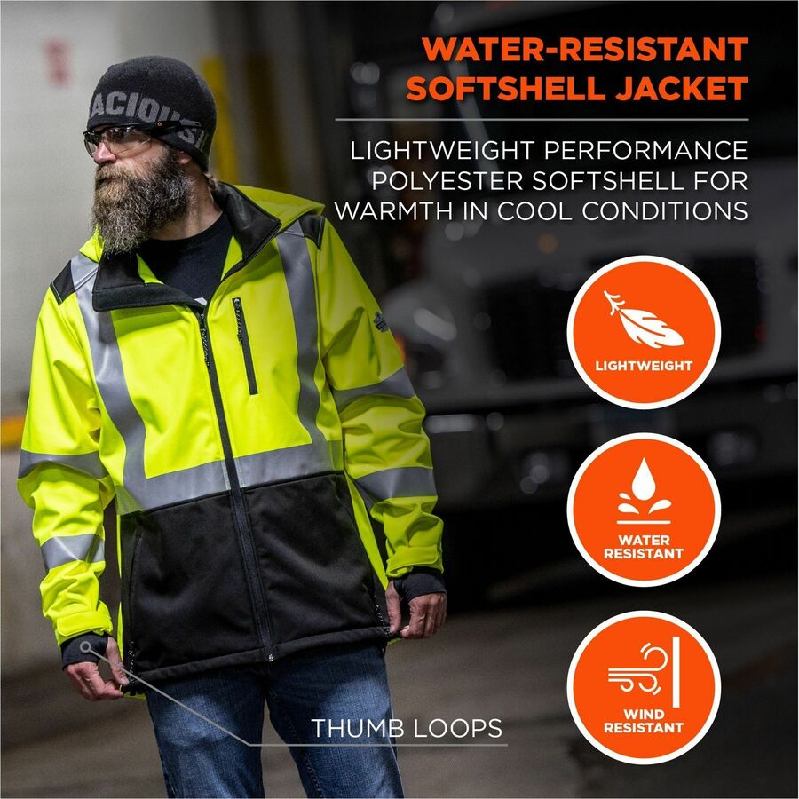 Ergodyne 8353 Hi-Vis Softshell Jackets - Alternate-Image1