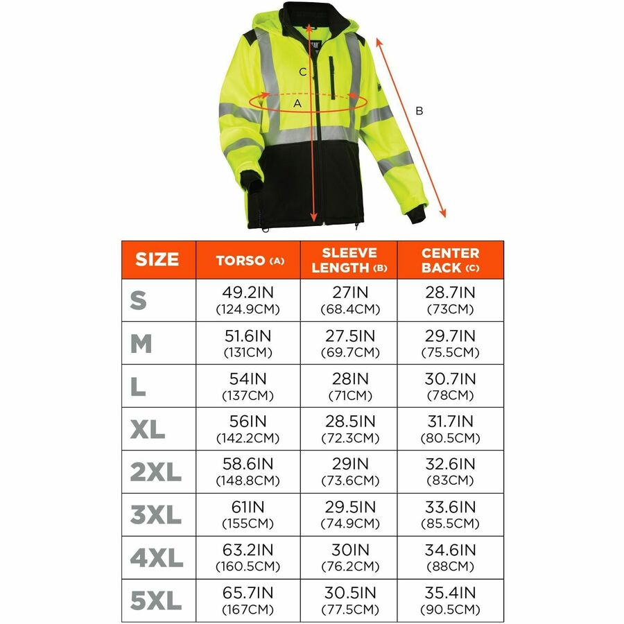 Ergodyne 8353 Hi-Vis Softshell Jackets - Alternate-Image5