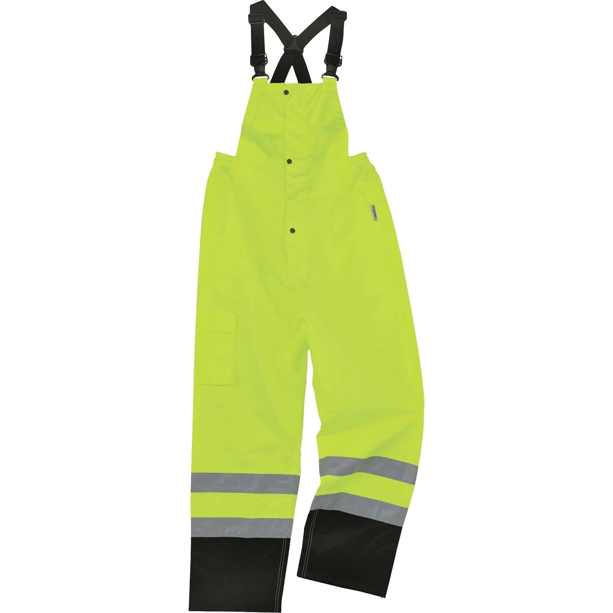 Ergodyne 8918BK Rain Bib Overall - Large - Lime - 300D Oxford Poly - Bibs & Aprons