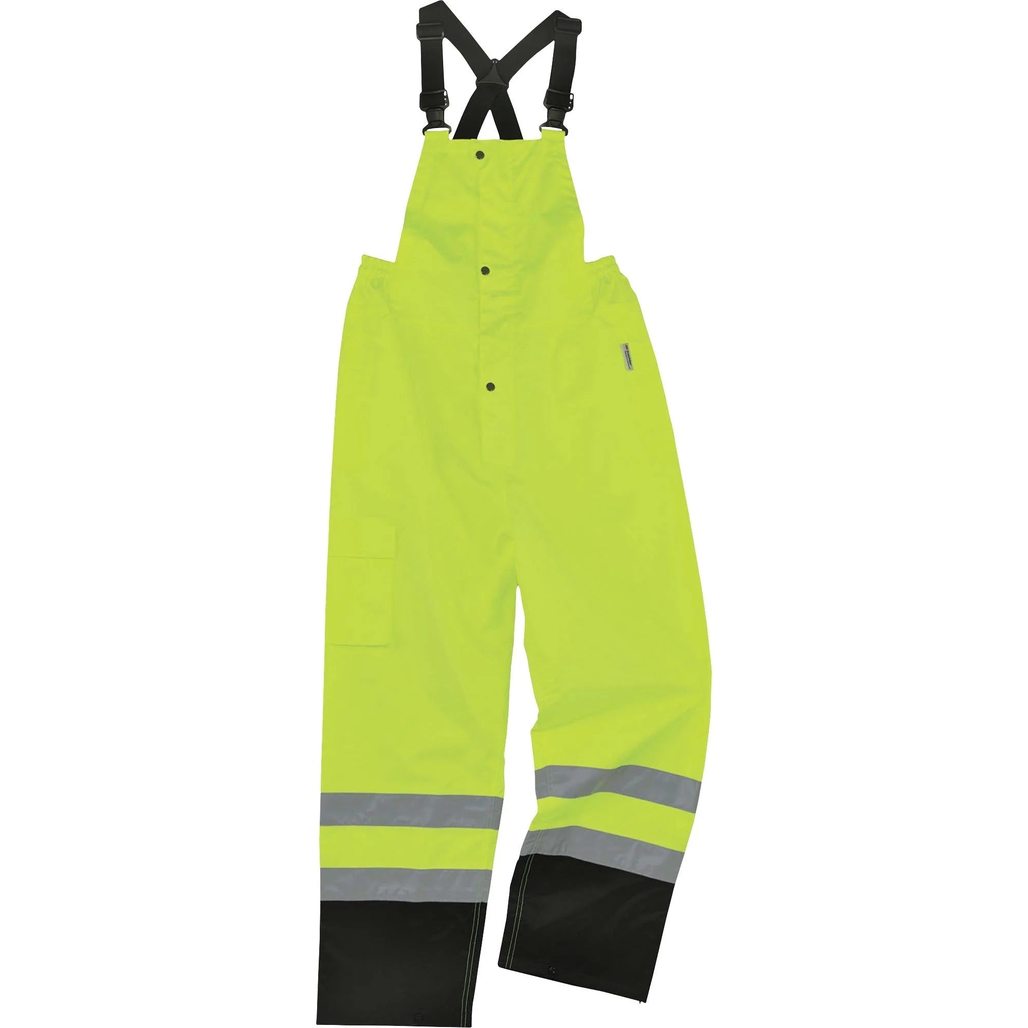 Ergodyne 8918BK Rain Bib Overall - Large - Lime - 300D Oxford Poly - Bibs & Aprons