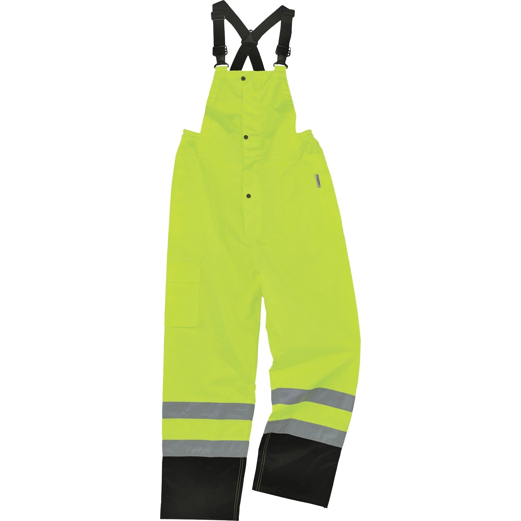 Ergodyne 8918BK Rain Bib Overalls - XX-Large Lime - 300D Polyester - Overall Bibs & Aprons