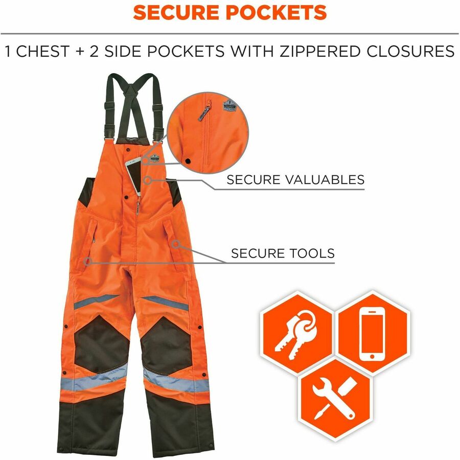 Ergodyne 8928 Hi-Vis Insulated Rain Bibs - Alternate-Image5