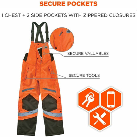 Ergodyne 8928 Hi-Vis Insulated Rain Bibs - Alternate-Image5