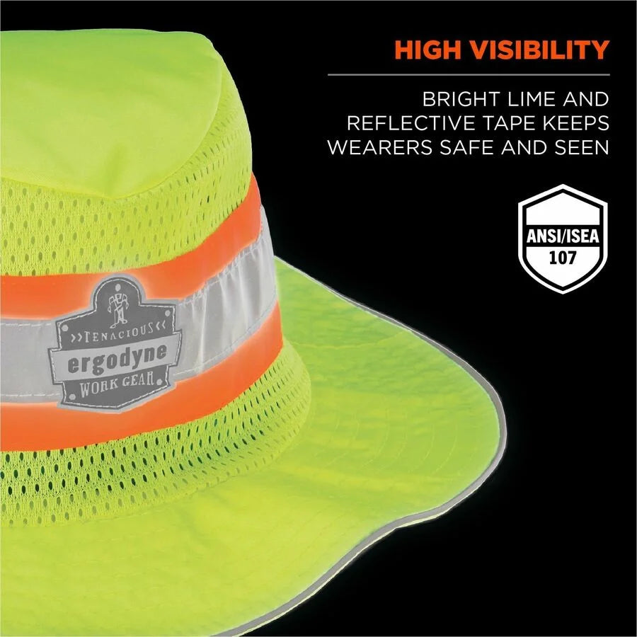Ergodyne 8935MF Hi-Vis Ranger Sun Hat - 2XL/3XL Lime - Protective Gear