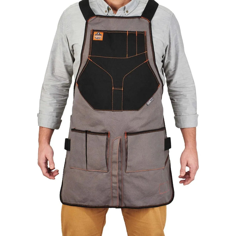 Ergodyne Arsenal 5705 Canvas Tool Apron - Gray 13 Pockets - Storage & Organization