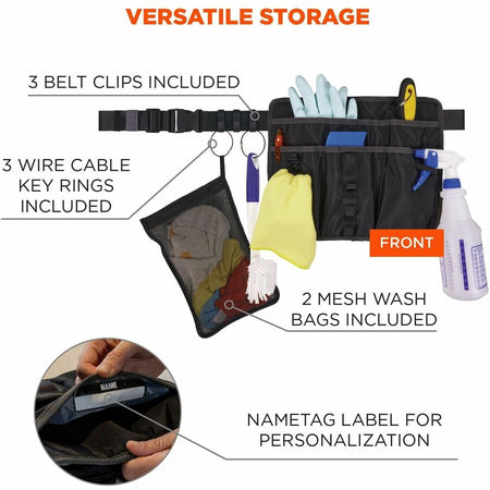 Ergodyne Arsenal 5715 Carrying Case (Pouch) Brush, Cleaning Kit, Towel - Black - Alternate-Image1