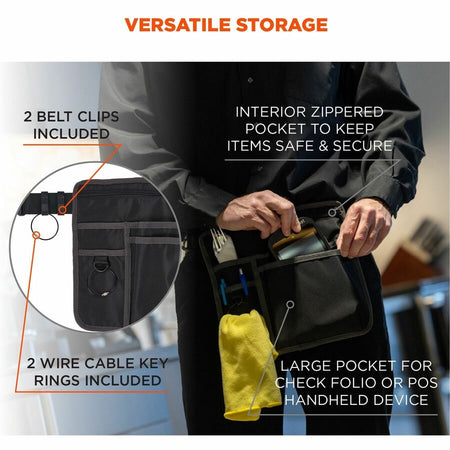 Ergodyne Arsenal 5716 Carrying Case (Pouch) Pen, Notepad, Handheld Device, Cell Phone, Money - Black - Right