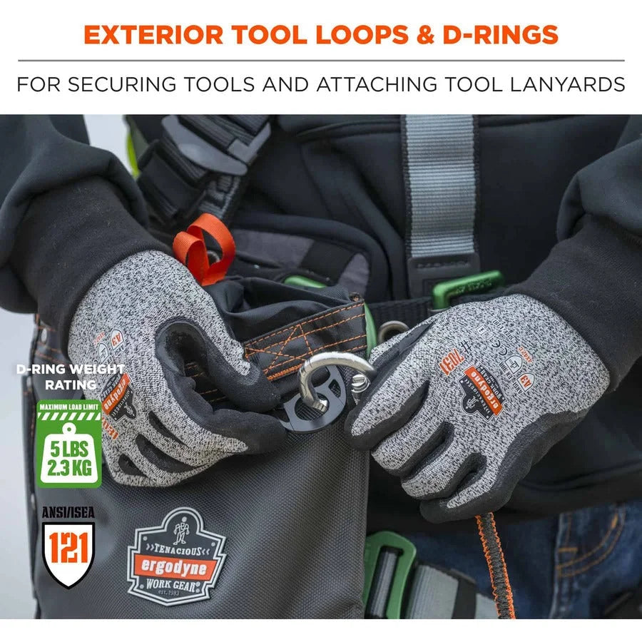 Ergodyne Arsenal 5928 Tool Pouch: Drop & Damage Resistant - Gray Nylon/Polyester - 13’’x5’’x10’’ - Storage Organization