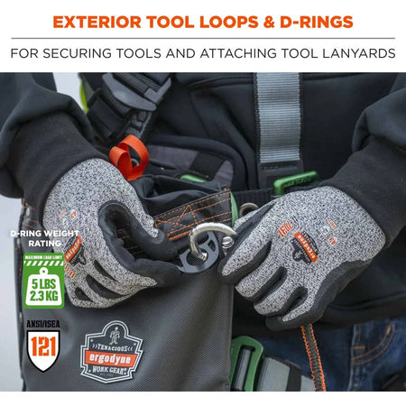 Ergodyne Arsenal 5928 Tool Pouch: Drop & Damage Resistant - Gray Nylon/Polyester - 13’’x5’’x10’’ - Storage Organization