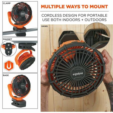 Ergodyne Chill-Its 6090 Rechargeable Portable Jobsite Fan - Alternate-Image2