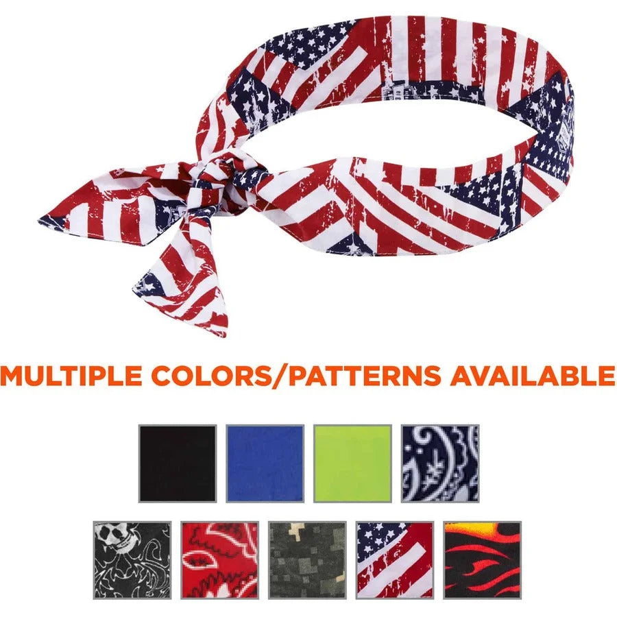 Ergodyne Cooling Bandana: Stay Cool in Red White & Blue - Protective Gear