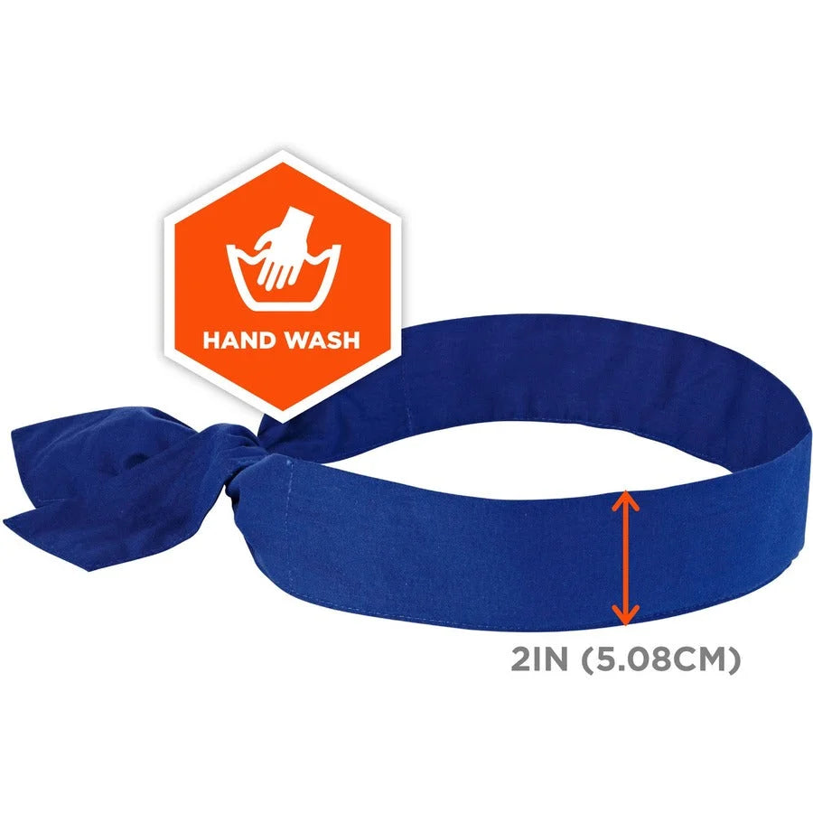Ergodyne Cooling Bandana: Stay Cool with Solid Blue Design - Protective Gear