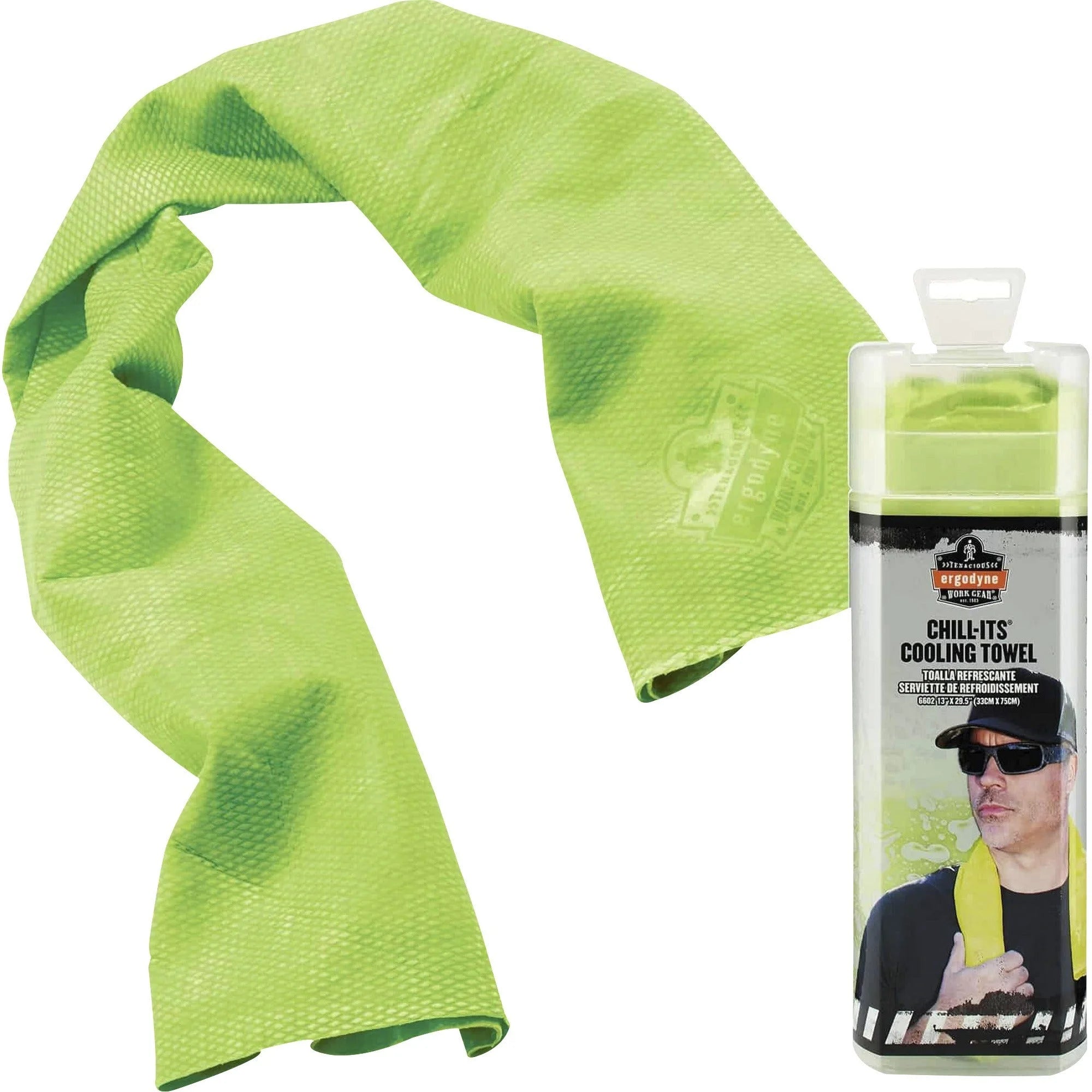 Ergodyne Cooling Towel: High Visibility Lime - Stay Cool Anywhere - Protective Gear