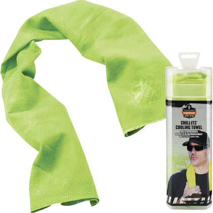Ergodyne Cooling Towel: High Visibility Lime - Stay Cool Anywhere - Protective Gear