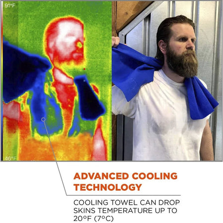Ergodyne Cooling Towel: High Visibility Lime - Stay Cool Anywhere - Protective Gear