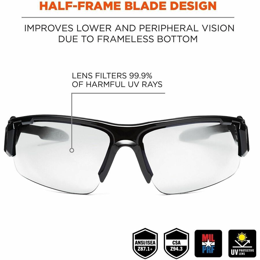 Ergodyne Dagr Clear Lens Half Frame Safety Glasses - Alternate-Image1